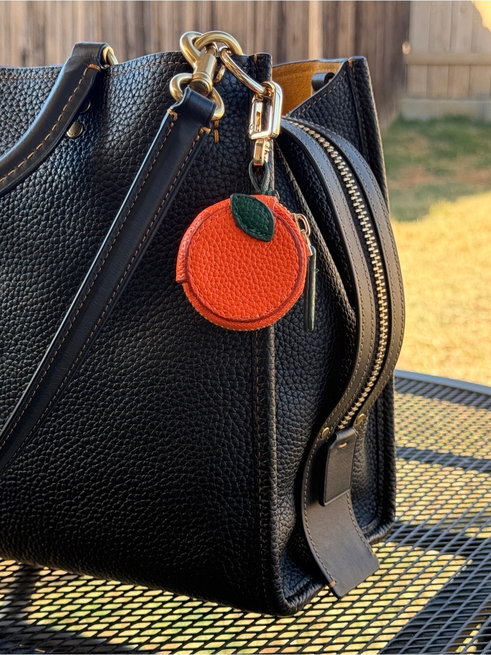 Orange Fruit Apple Tag Pouch Keychain Bag Charm